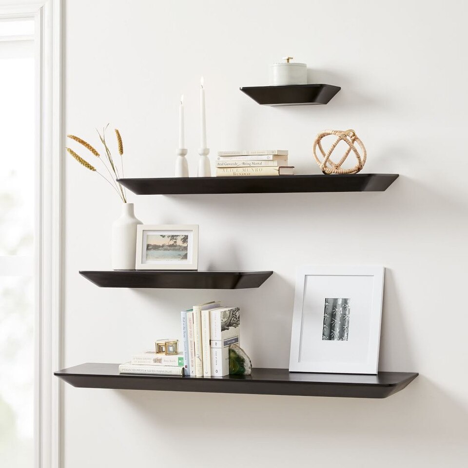 Slim Floating Shelves Black West Elm United Kingdom